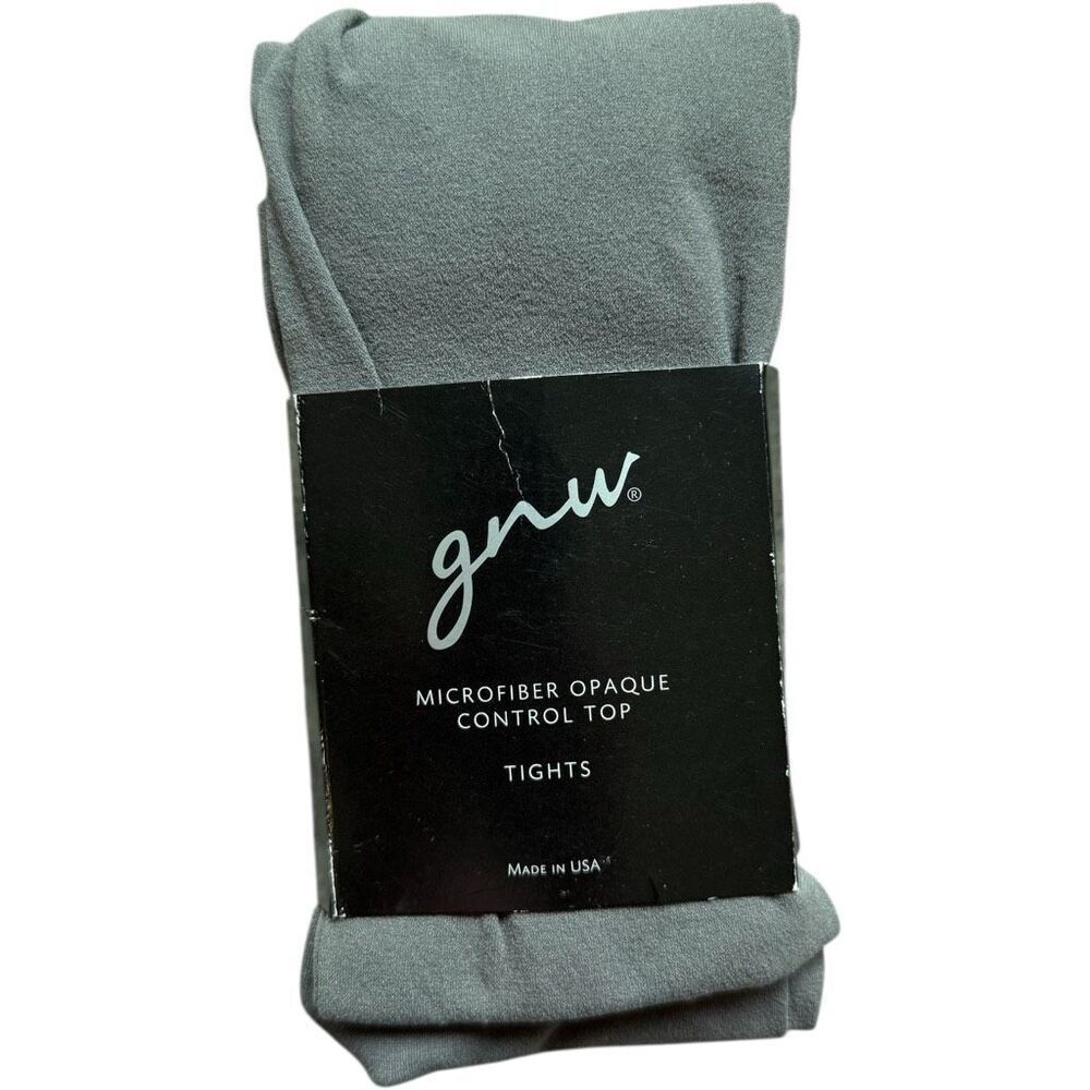 Brand New Womens GNW Microfiber Opaque Control Top Tights in Gray - Sz 5